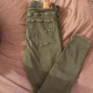 American Eagle High Rise Olive Jeggings